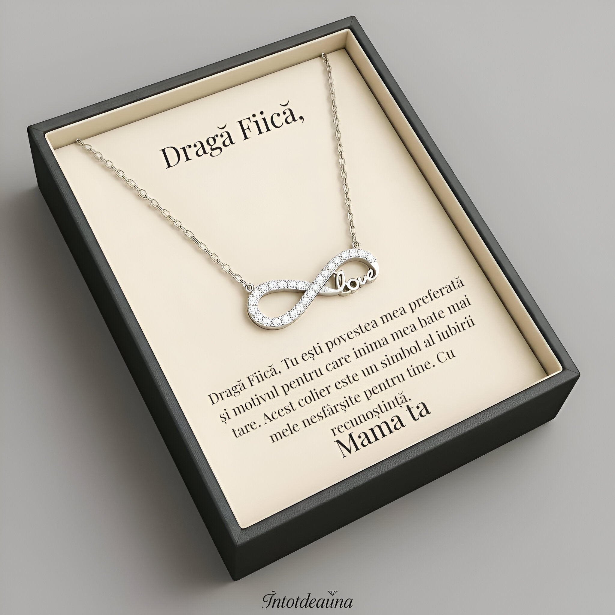 Cadou Fiica Dragă - Colier Simbol Infinit Love