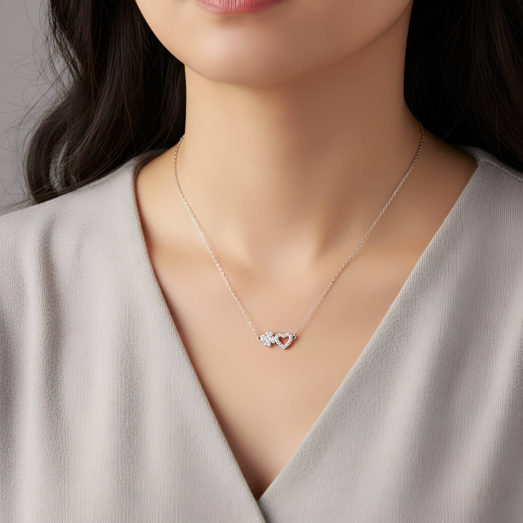 Cadou Fiica Dragă - Colier Floare Inimă